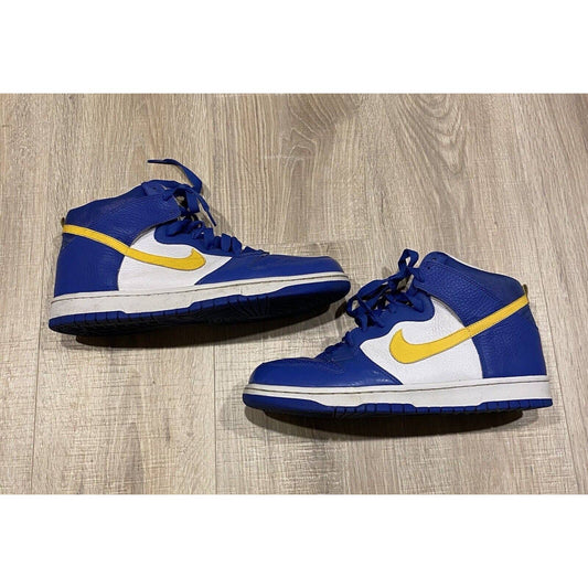 Nike Dunk High 2007 Mens Basketball Sneakers Shoes 317982471 Yellow Blue Size 12